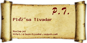 Plésa Tivadar névjegykártya